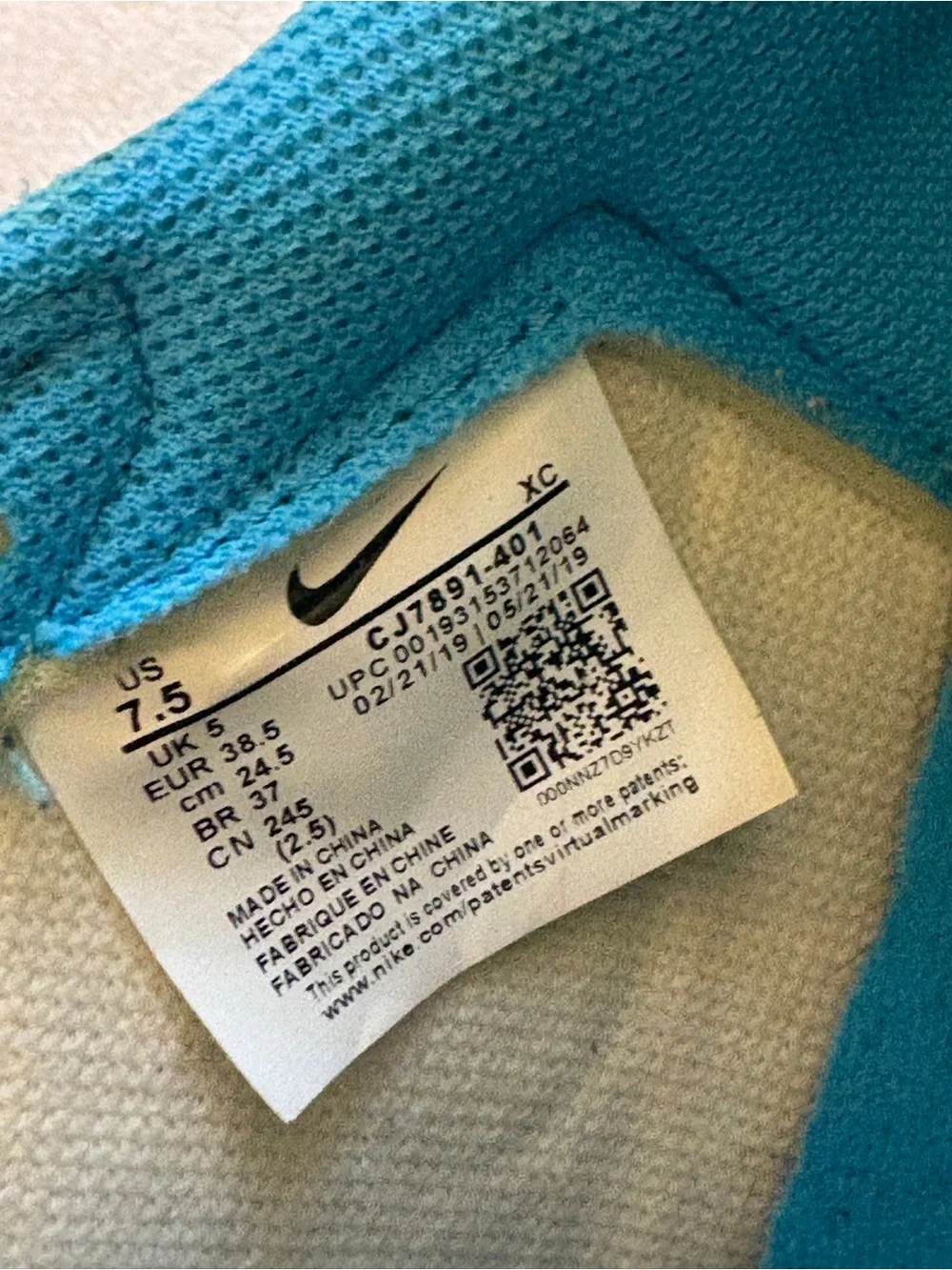 Nike  Eric Koston x Air Jordan 1 Low SB (CJ7891-401), UNC colors, Men 7.5